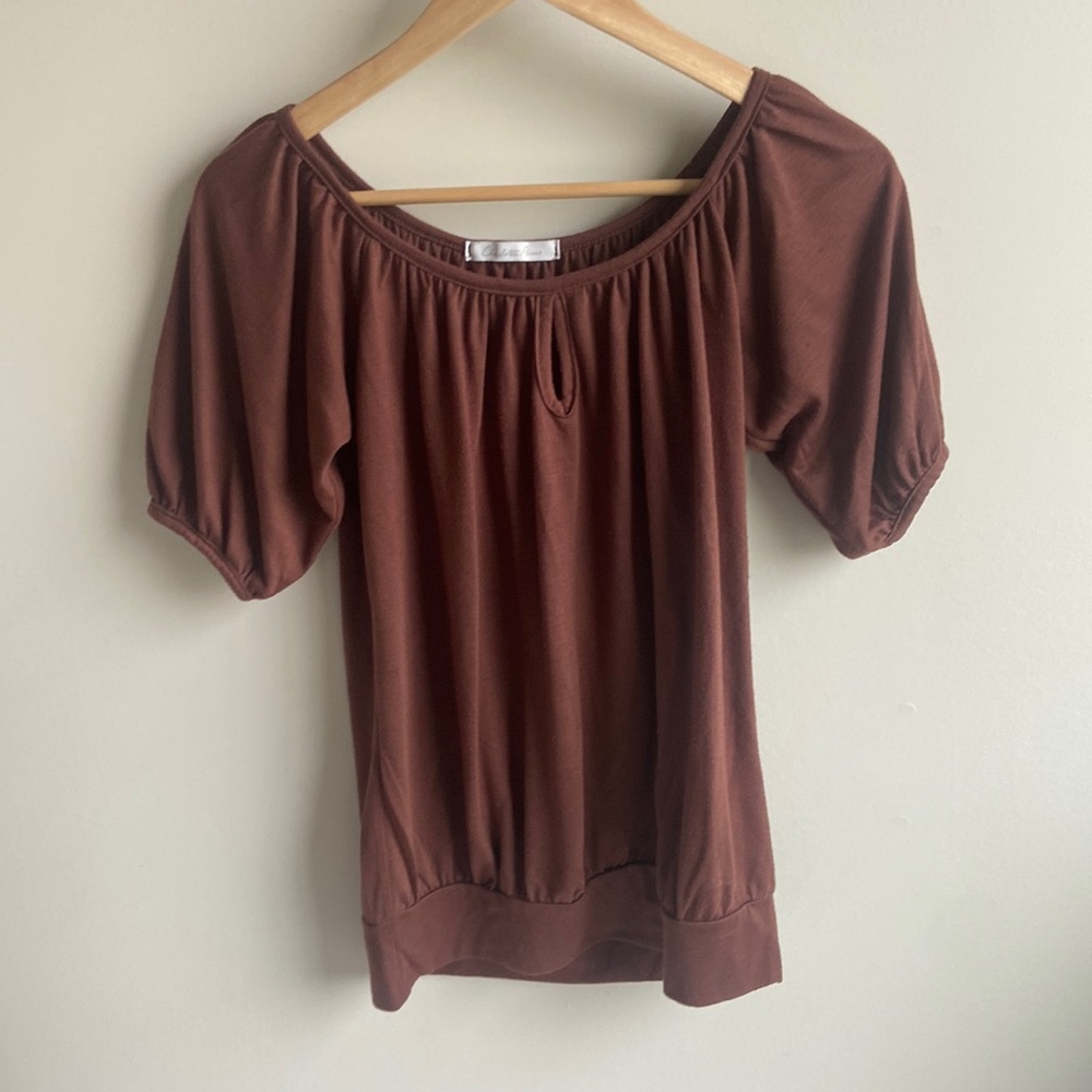 Charlotte Russe brown top small - Picture 2 of 6